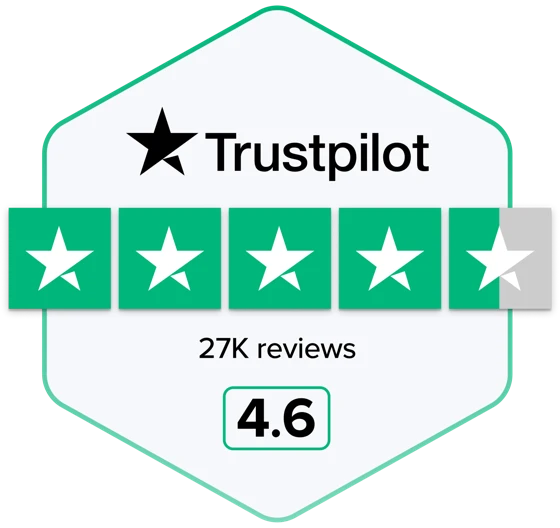 Trustpilot: rated 4.6 from 27K reviews